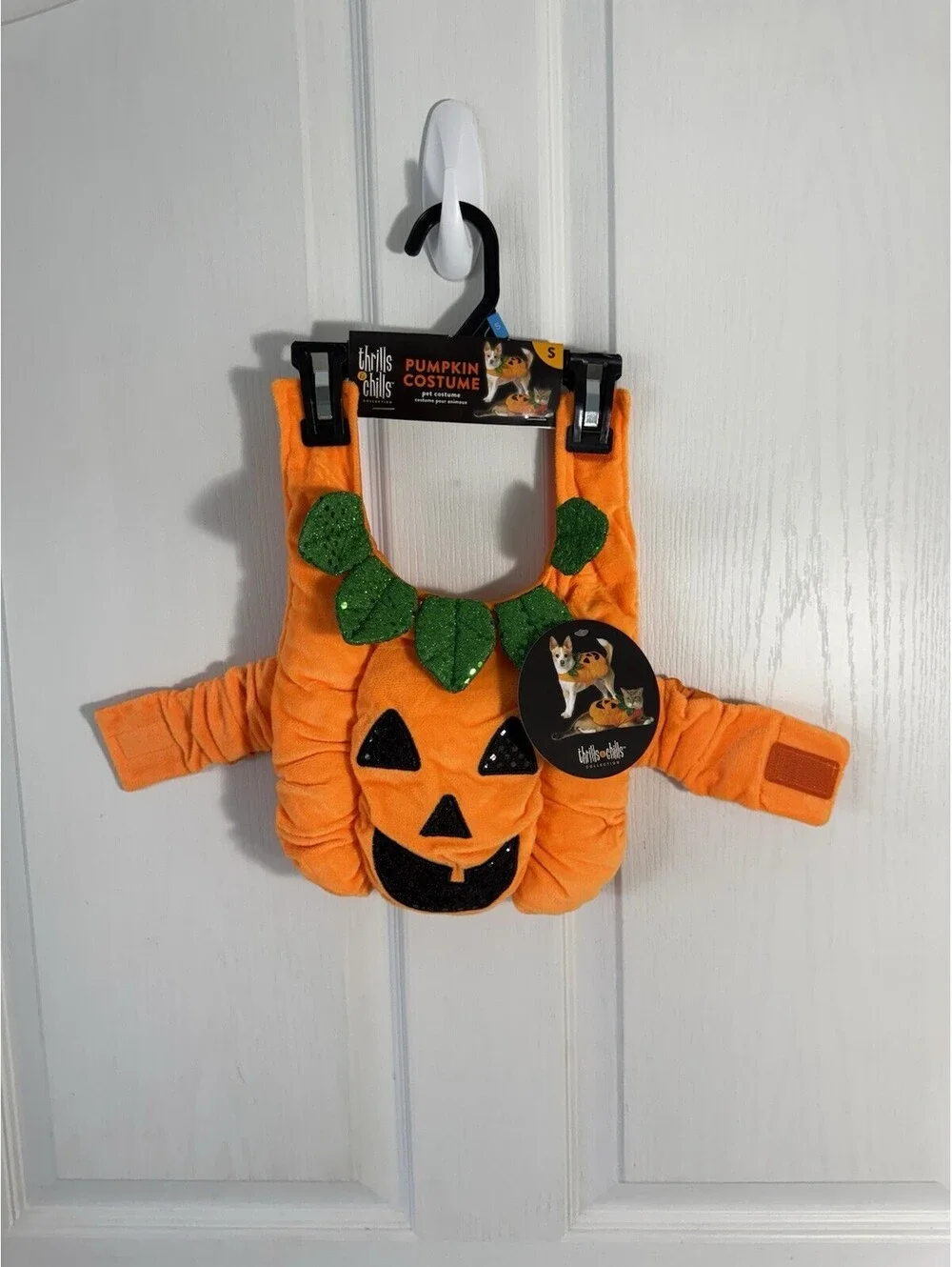 Thrills & Chills Pet Orange Pumpkin Jack-o’-lantern Costume Size Small Dog NWT